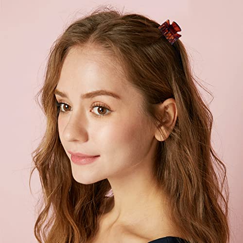 12 Fermagli A Artiglio Mini Per Capelli – Morsetti Marroni 1 Cm, Farfalla, Unisex