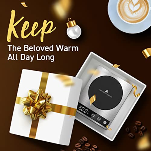Cosori Mug Warmer & Coffee Cup Warmer For Desk Coffee Gift, Beverage Heater For Home And Office Use, Pressure Sensor Technology, Auto Shut Off, Digital Temp Control, 77-194℉, Silver #TOP6