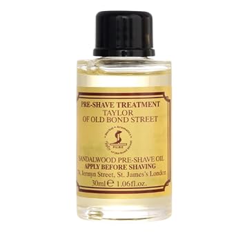 Taylor of Old Bond Street Sandalwood Pre Shave Oil for Men, 1 fl oz 30 mL