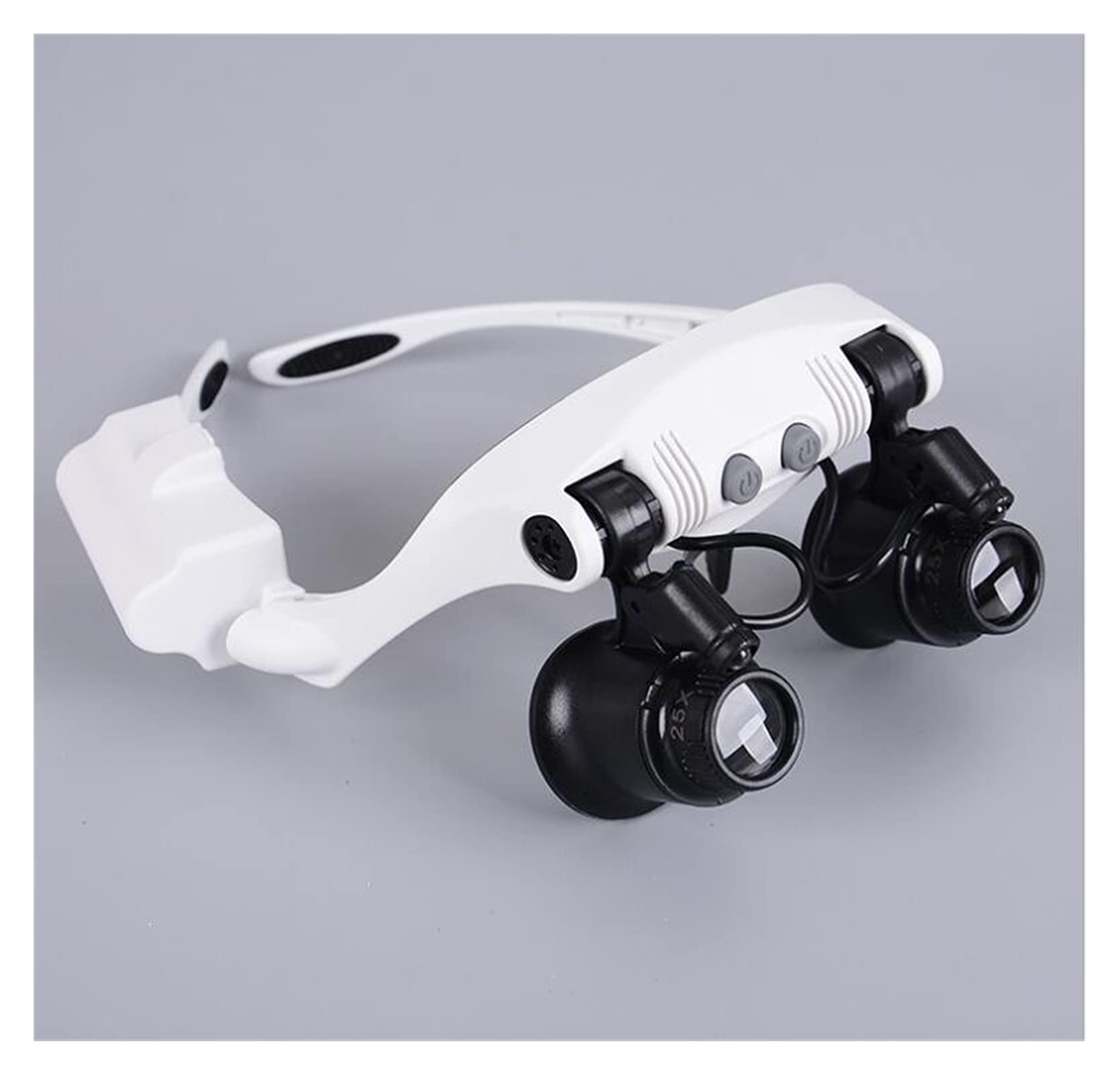 Lupa de Diadema, Lupa de Cabeza, Gafas de 10X, 15X, 20X y 25X, Lupa de Doble Ojo, Lupa para joyero, reparación de Relojes, medición con lámpara de 8 Lentes.