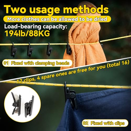 Corde à linge de camping de 7 mètres pour laverie nomade - 3