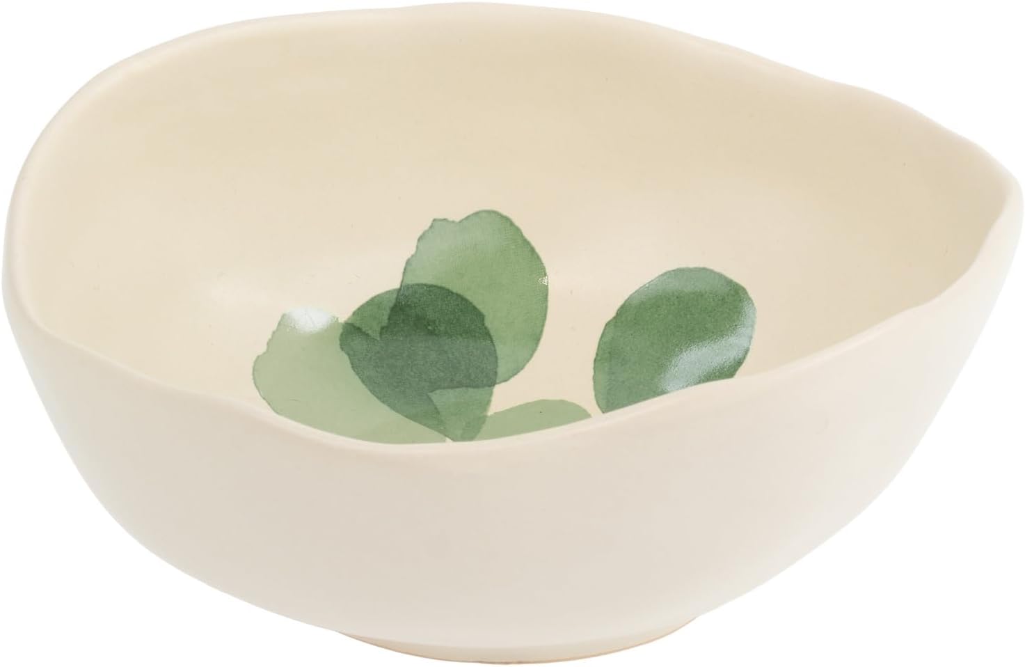 Boston International Stoneware Bowl Dinnerware Serving Dish, 6.5" x 5.5", Leaf & Stem