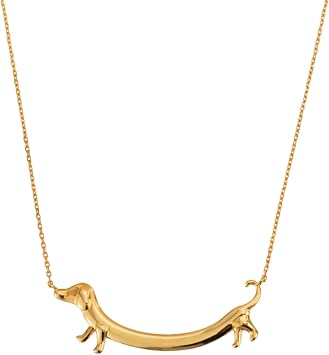 Dog Pendant Necklace Cute Dachshund Necklace Fashionable And Unique Neckchains Charming Dog Pendant Clavicular Chain Ornament For Dog Lovers, gold