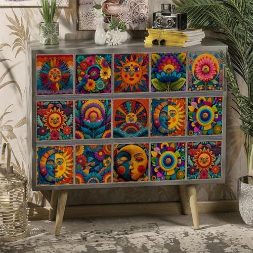 �^�C���X�e�b�J�[�A The Sun �������ē\��E�H�[���X�e�b�J�[ ���ȔS���r�j�[�� �h�� �ϖ� �z�[���f�R���[�V����(15X15CM/24PCS)