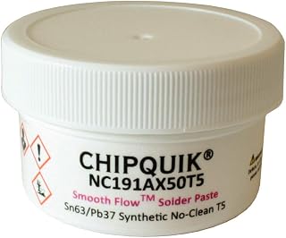 Chip Quik NC191AX50T5 Smooth Flow Leaded Solder Paste Sn63/Pb37 T5 50g Jar