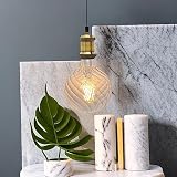 TIANFAN Żarówki LED vintage 4 W 2700 K ciepła biel kryształowa żarówka LED 220/240 V śruba Edison E27 podstawa specjalistyczna dekoracyjna żarówka (G95 Swirl)
