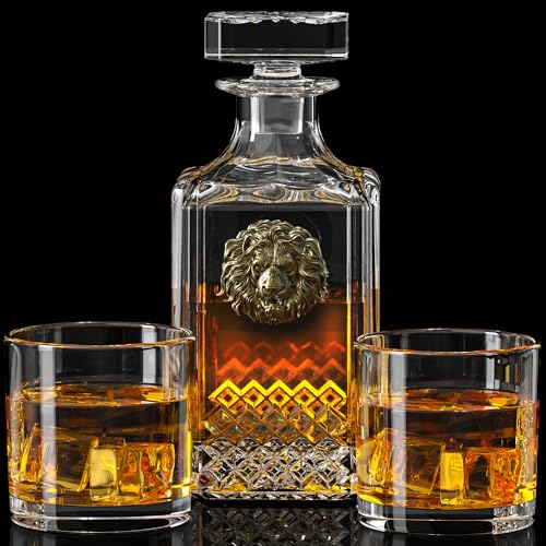 Crazy Music Whiskey Decanter Sets For Men,25 Oz Whisky Decanter Kit With 2 Glasses,Unique Elephant Head Design,Christmas Birthday Anniversary Wedding Whiskey Gifts For Men thumb #1