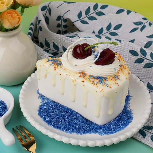 Image of Blue Sprinkles, Blue Sanding Sugar Crystals, 4.6 oz Edible Sparkling Sugar for Baking Topping, Cupcakes, Cookies, Ice Cream & Cake Decorating, Wedding Party Christmas 4th of July Supplies