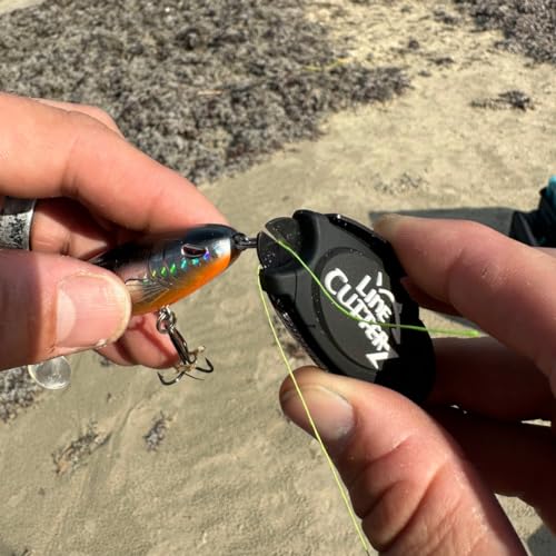 Image of LINE CUTTERZ Patented Dual Hybrid Ceramic Cutter + Stainless Steel Micro Scissors Fishing Line Snipper - Black