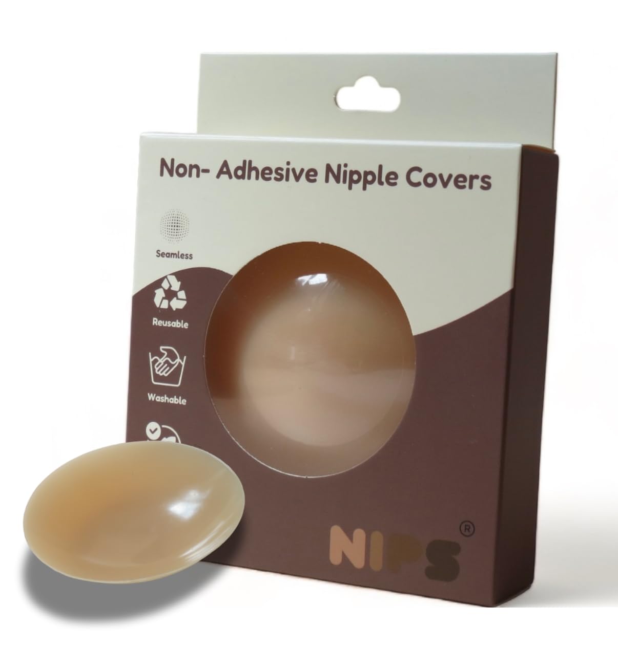 NIPS FOR ALL SHAPES AND SIZESNIPS Premium Nipple Covers - Infinitely Reusable Hypoallergenic, Seamless 1 Pair & Travel Case - For Fashion, Everyday & Sport - Medical Grade Suitable for Sensitive Skin