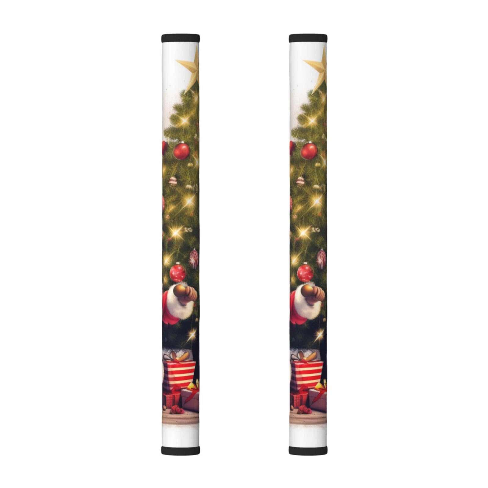 Vgfjhndf Christmas Tree Santa Claus Refrigerator Door Handle Covers 2-Pack, Printed Protect And Decorate For Fridge Ovens Dishwashers