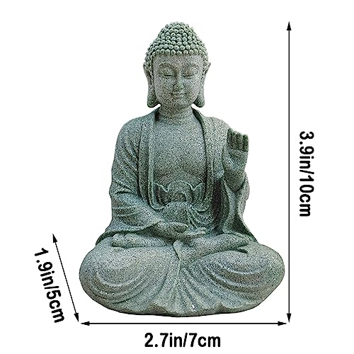 Image of livelyfish Buddha Fish Tank Decor Asian Stone Buddha Figurines for Aquarium Zen Garden Fish Tank Statue Decorations Mini Stone Buddha Zen Garden Sculptures Decor,Gift, B