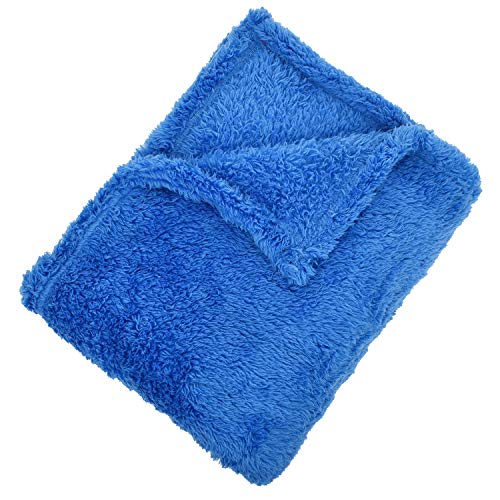 EHC Teddy Super Soft Fleece Warm Throw Thermal Sofa Blanket 130 x 170cm - Blue, Small Single - Image 3