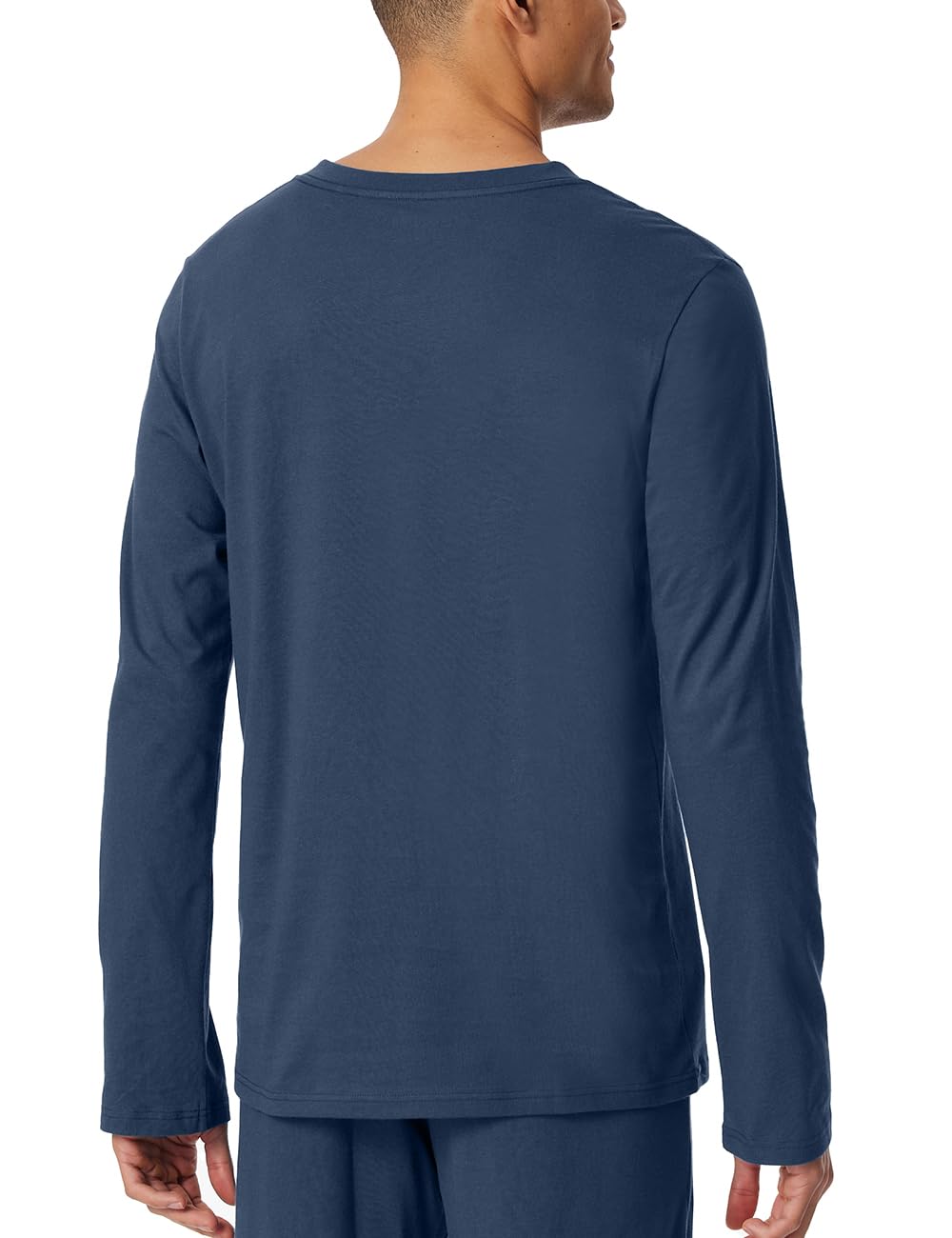 Schiesser Herren Schlafshirt Langarm V-Ausschnitt - Mix + Relax - Organic Cotton Camiseta de Pijama Hombre (Pack de 1)