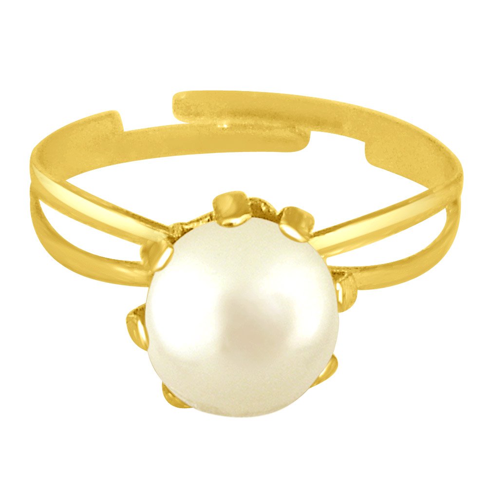 Suratdiamond Simple White Real Button Pearl Adjustable Ring For Women (Ring58) (B00EH9X57U) Amazon Price History, Amazon Price Tracker