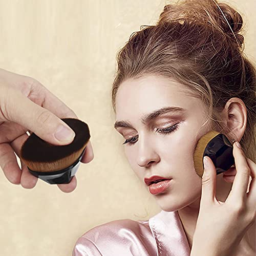GODR7OY Foundation Makeup Brush, Petal-Shaped Flat Top Kabuki Brush for Blending Liquid, Cream or Flawless Powder Brushes Tool Perfect with Storage Box Design(Black) 4