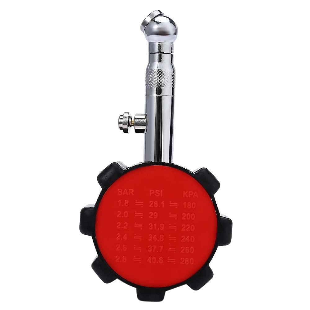HMTE Manómetro de presión de neumáticos de Alta precisión, Color Negro, 100 PSI, Compatible con manómetro de presión de Aire de Coche preciso, Compatible con Coches, Camiones y Motocicletas