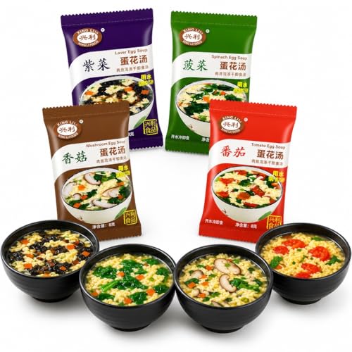Soupe instantanée aux œufs et algues pour combler une faim tardive sainement