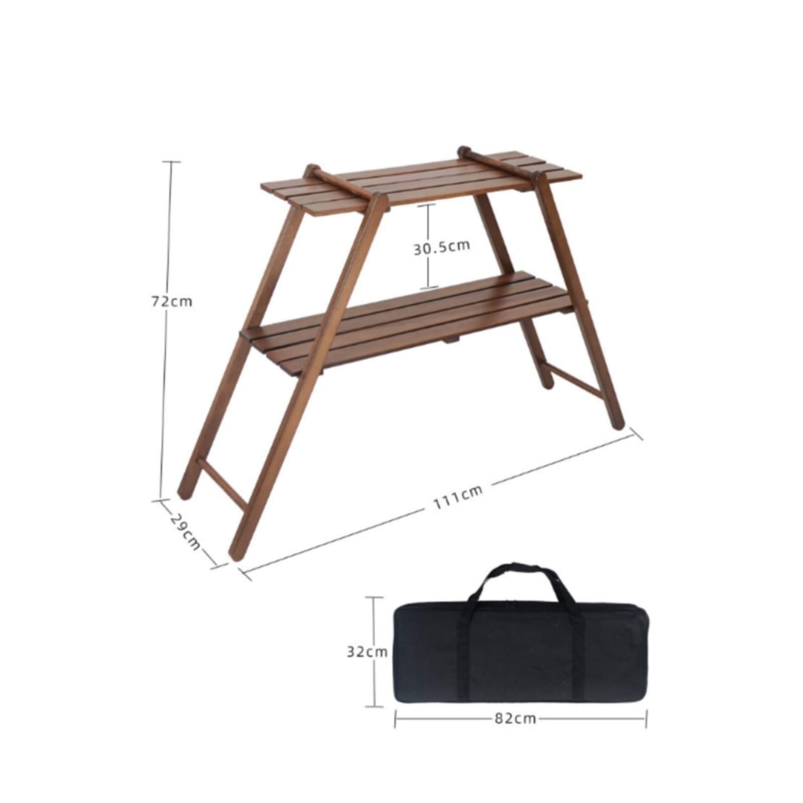 Estantería Plegable Resistente Estantería con Bolsa Transporte Estable Plegable para Jardín