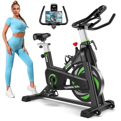 Exercise Bike, Riksion Indoor Cycling Bike/Stationary Bike for Home, Indoor Bike with Silent Belt Drive, Heavy Flywheel and Fully Adjustments for Home Gym Cardio Workout Training