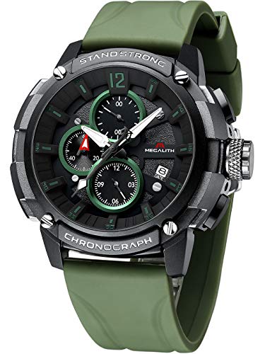 MEGALITH Men's Rubber Chronograph Watch