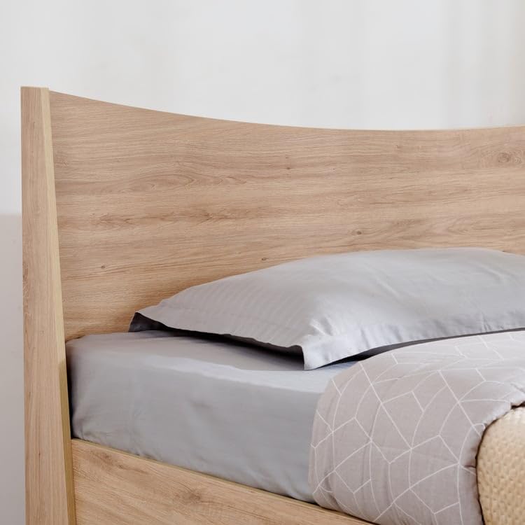 Image of Home Centre Helios Alton Queen Bed |Engineered Wood Queen Bed| (Oak) |1 Year Warranty