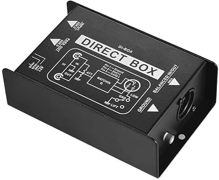 1 PC Audio Converter Single Channel DI-Box Passive DIRECT BOX DI-Box Black Metal Direct Injection Audio Box Audio Isolator