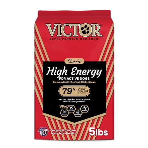 VICTOR Super Premium Dog Food – High Energy Dry Dog Food for Active Dogs – Gluten Free Canine Kibble with Beef and Chicken Meal Proteins for Sporting Dogs – All Breeds and All Life Stages, 5 lb