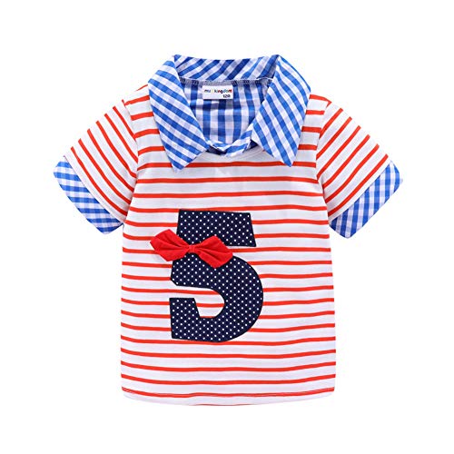 Image of Mud Kingdom Little Boys Girls Birthday Polo Shirt Short Sleeve Gift for Kids 1st 2nd 3rd 4th 5th 6th Number