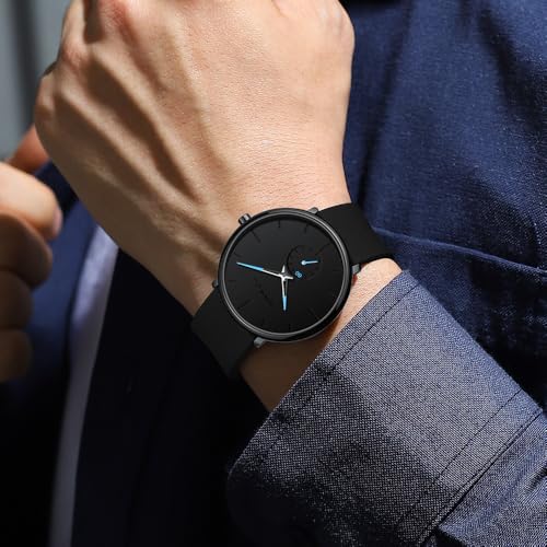 CRRJU Men’s Casual Stylish Waterproof Quartz Wristwatches, Ultra Thin Second Hand Watches for Men, Colorful Silicone Band2