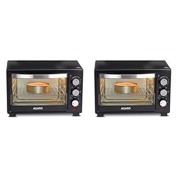 AGARO Marvel 25-Litre Oven Toaster Grill with Motorized Rotisserie & 5 Heating Modes (Black)+AGARO Marvel