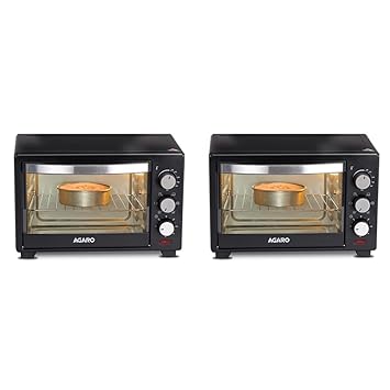 AGARO Marvel 25-Litre Oven Toaster Grill with Motorized Rotisserie & 5 Heating Modes (Black)+AGARO Marvel