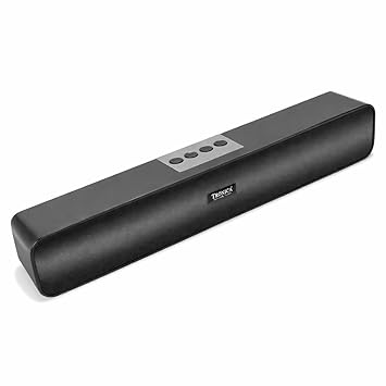 TRONICA Love Bar 25W Bluetooth Soundbar Speaker | 2.0 Channel with Dual Passive Radiators | Deep Bass, 6 Hours Playtime | Multi Connectivity (Bluetooth, AUX, USB, TF Card) | Sleek (Charcoal Black)