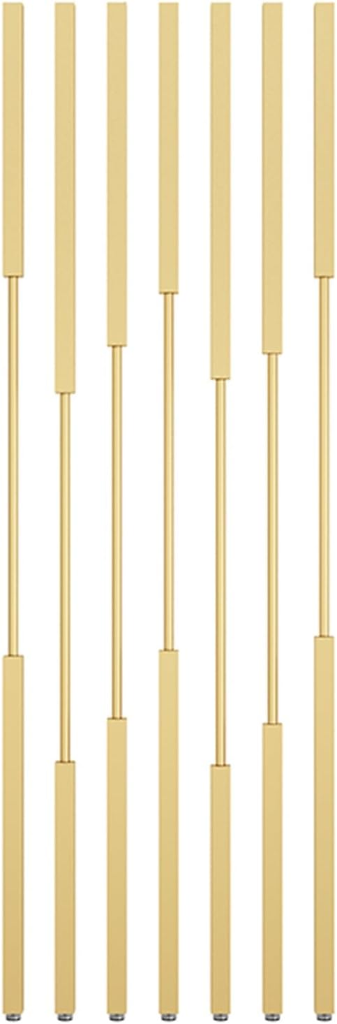 Gold Partition Post Ceiling to Floor Metal Slats, Iron Screen Room Divider for Home Office Decor Column, No Drilling Privacy Separation Pillars 5/8pcs(8pcs-C,270cm/106in/8.9ft)