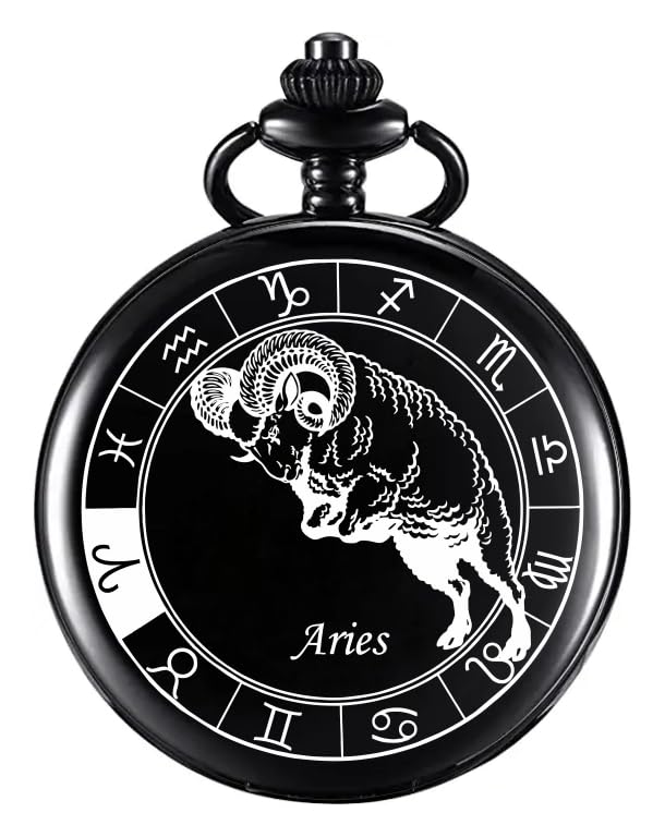 Antique Pocket-Watch Vintage Zodiac Sign Theme Metallic Car Bike Home Key Chain & Key Rings Best Gift for Men & Women on Their Special Occassions