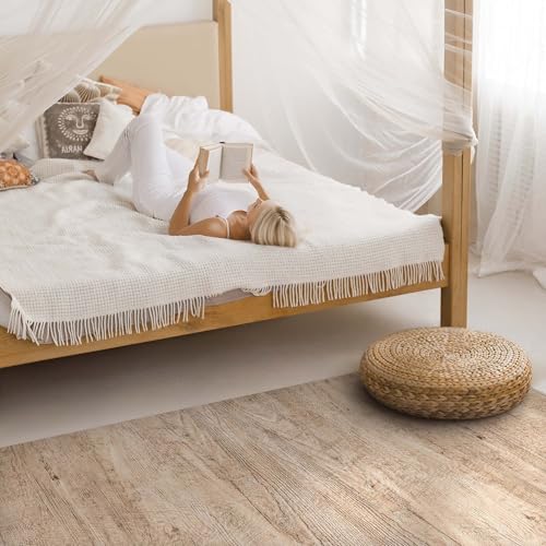 Tapis de sol vinyle 100x150 cm rectangulaire effet planche pour salon - 4