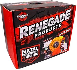 Renegade Products Kit completo de pulido de metales Big Rig & Semi Truck con ruedas de pulido, compuesto de pulido, bridas de seguridad, accesorios de pulido y esmalte de metal líquido rojo Rebel