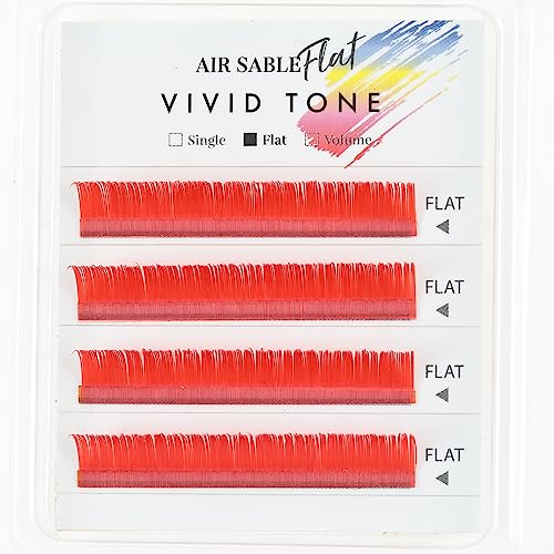 Air Sable Flat Vivid Tone Red 4 Lines J Curl0.20mmÃ—11mm