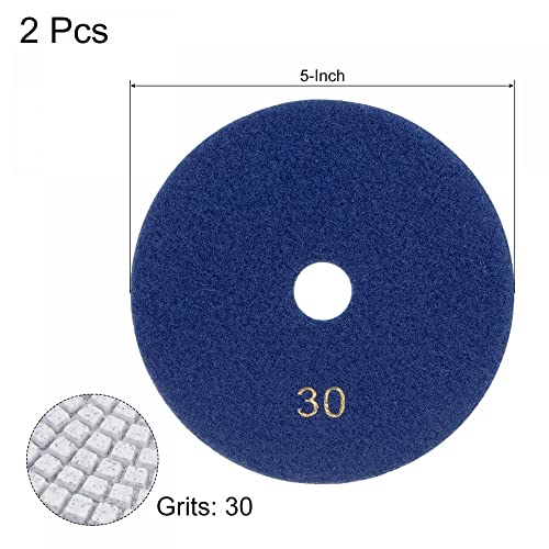 Image of uxcell Diamond Polishing Pad 5-Inch 30 Grits Wet /Dry Grinding for Stone Concrete Marble Countertop Floor 2pcs
