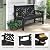 nalone Outdoor Bench with Cup Holders, HDPE Porch Bench Fade Proof (Black)