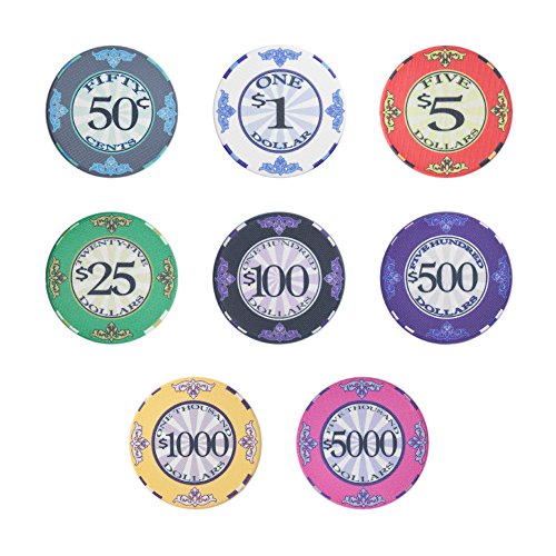 Brybelly Scroll Poker Chip Lightweight 10-Gram Casino Grade Ceramic – Pack Of 50 ($100 Black) #TOP3
