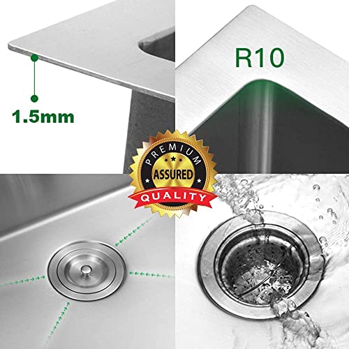 Undermount Bar Sink - Sarlai 23 Inch Stainless Steel 16 Gauge Single Bowl Bar Prep Sinks, 23X18 Deep Bowl Basin Wet Bar Sink #TOP7