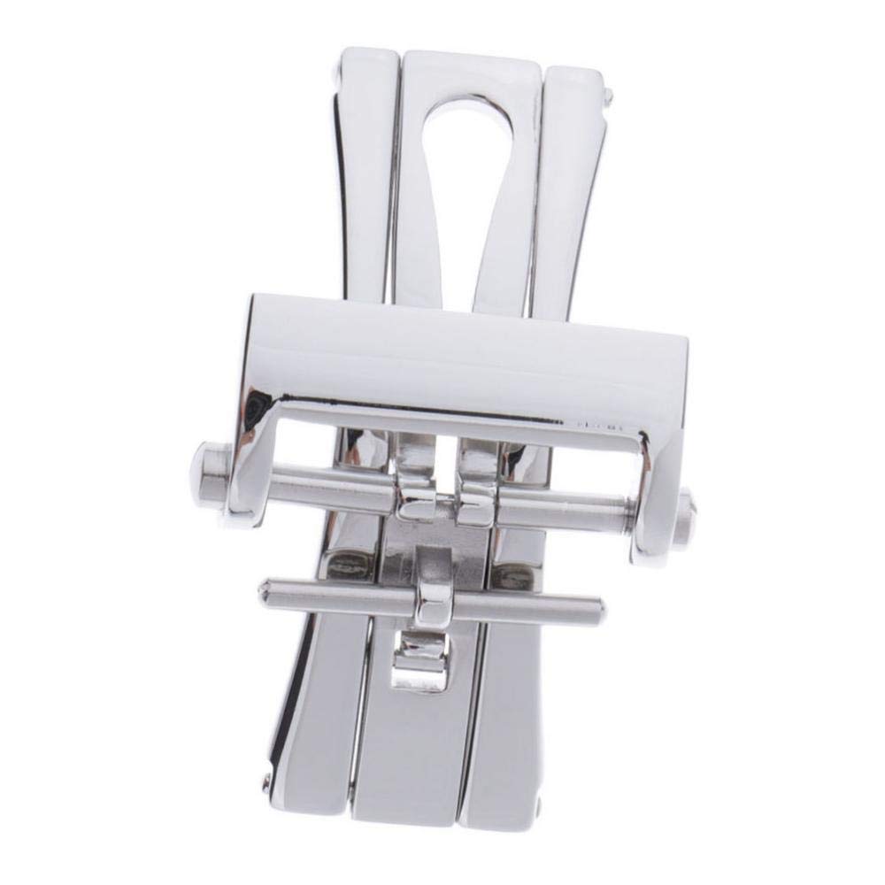 OEUVREBY Stainless Steel Deployment Butterfly Buckle Clasp for Watch Strap 20 mm