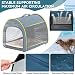 Petsfit Hundebox faltbar, tragbare & Atmungsaktive Hundebox für Zuhause mit Gewölbtem Design, Zimmerkennel Hund Hundeschlafbox mit Anti-Offener Reißverschluss und Plüschkissen,M, Blau