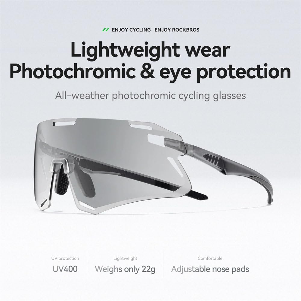 Occhiali da ciclismo fotocromatici, occhiali da sole per bici da corsa MTB, protezione UV400, occhiali da ciclismo per sport all'aria aperta