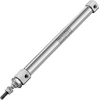 Heschen CDJ2B 10-100 Stainless Steel Slim Pneumatic Air Cylinder, 10mm Bore 100mm Stroke, M5 Port Double Acting Single Rod