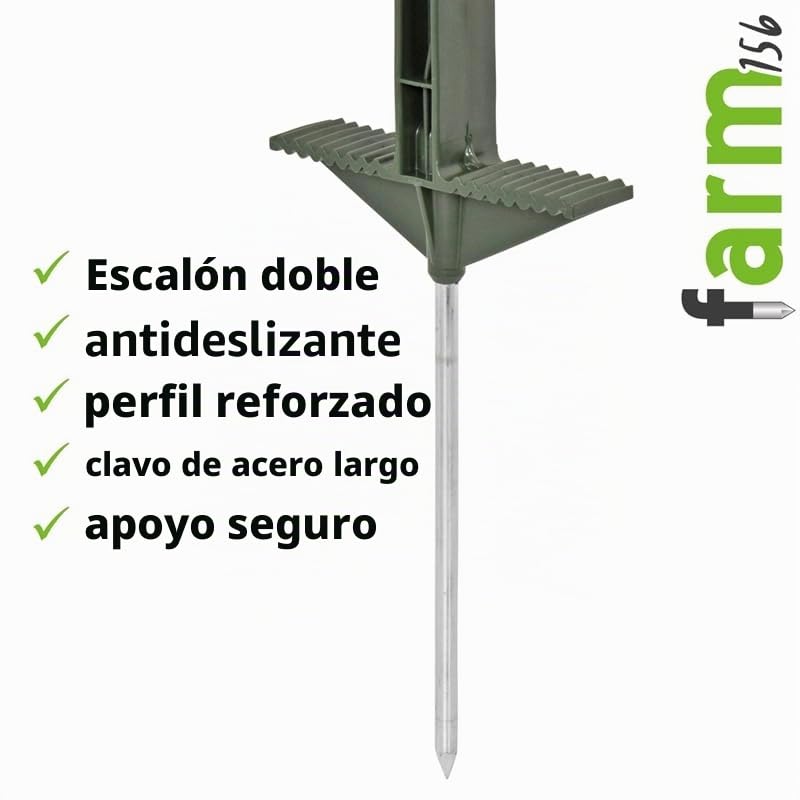 VOSS.farming 40x Poste para Pastor eléctrico “Farm 156”, Largo 156cm, 11 Ojales, Verde