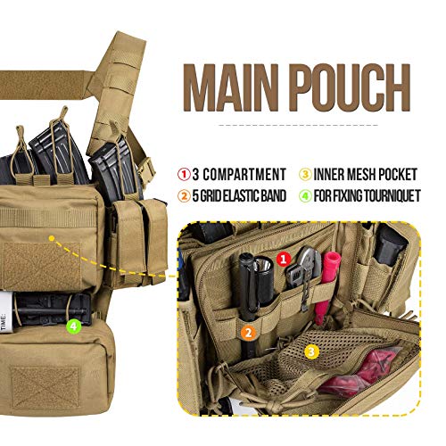 VISMIX Tactical Chest Rig, Adjustable&Detachable Molle Chest Rigs with Mag Pouch - Image 4