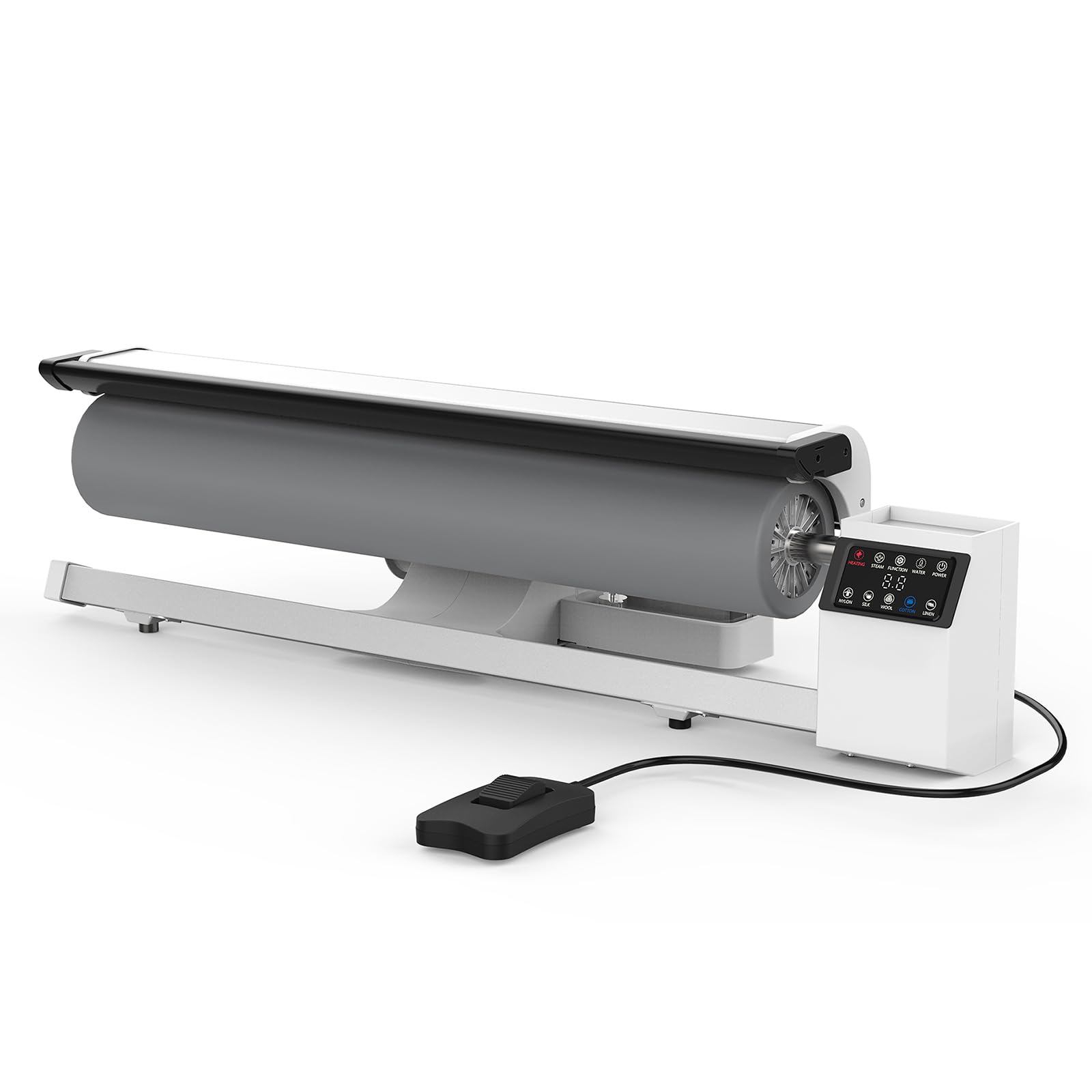 Ferro da Stiro a Vapore con Rullo Rotante, Ferro da Stiro a Vapore con Rullo Rotante, Rullo Largo 90 Cm, con Comandi Touchscreen E a Pedale, per Vestiti, Indumenti, Tende, Lenzuola, Tovaglie