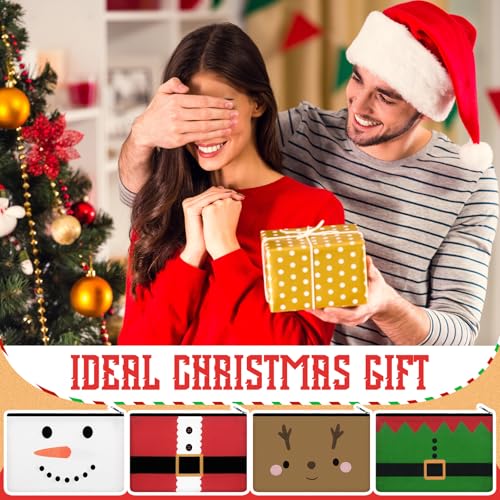 Reginary 4 Pieces Christmas Makeup Bags Bulk Christmas Gifts Cosmetic Bags with Zipper Xmas Portable Canvas Pouch Pen Pencil Pouch for Women Holiday Travel Xmas Party Gifts Supply4